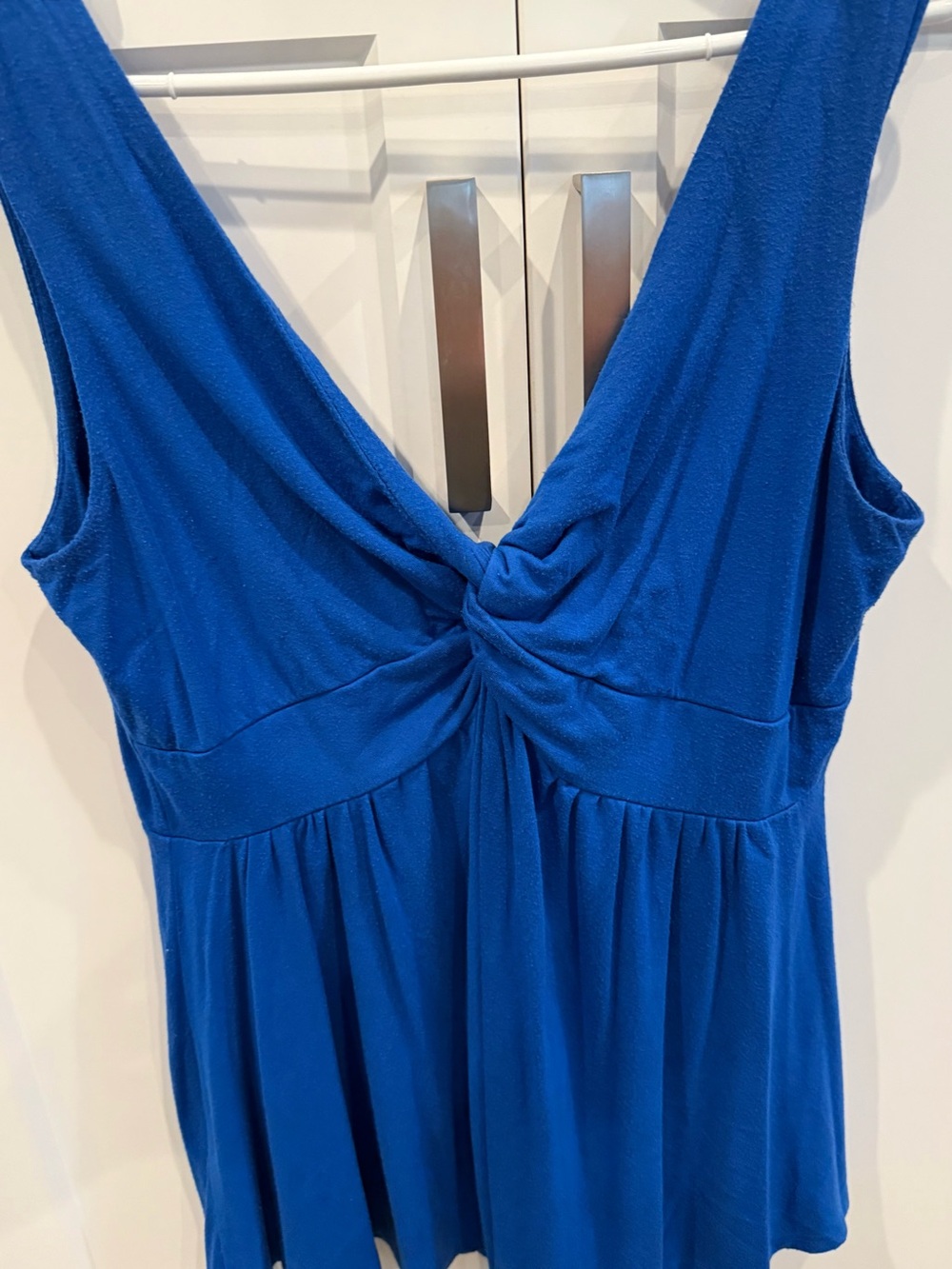 Royal Blue Twist-Front Sleeveless blouse